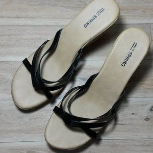 Call it Spring Thong Wedge Cork Heel Sandal